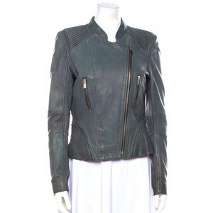 Maje Lamb Leather Biker Jacket size M US 8